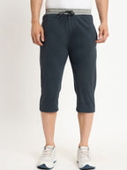 Neva Men Capri Elasticated drawstring waistband side pockets solid pattern