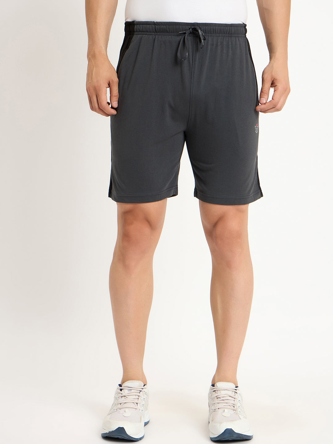 Neva Men Bermuda Elasticated drawstring waistband side pockets solid pattern