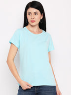 Neva Women T-shirt Half sleeves Round Neck Solid pattern Regular Fit