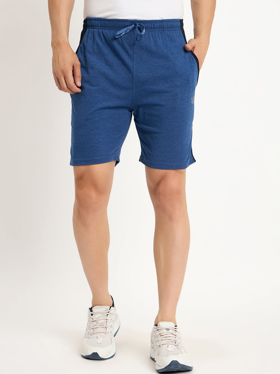 Neva Men Bermuda Elasticated drawstring waistband side pockets solid pattern