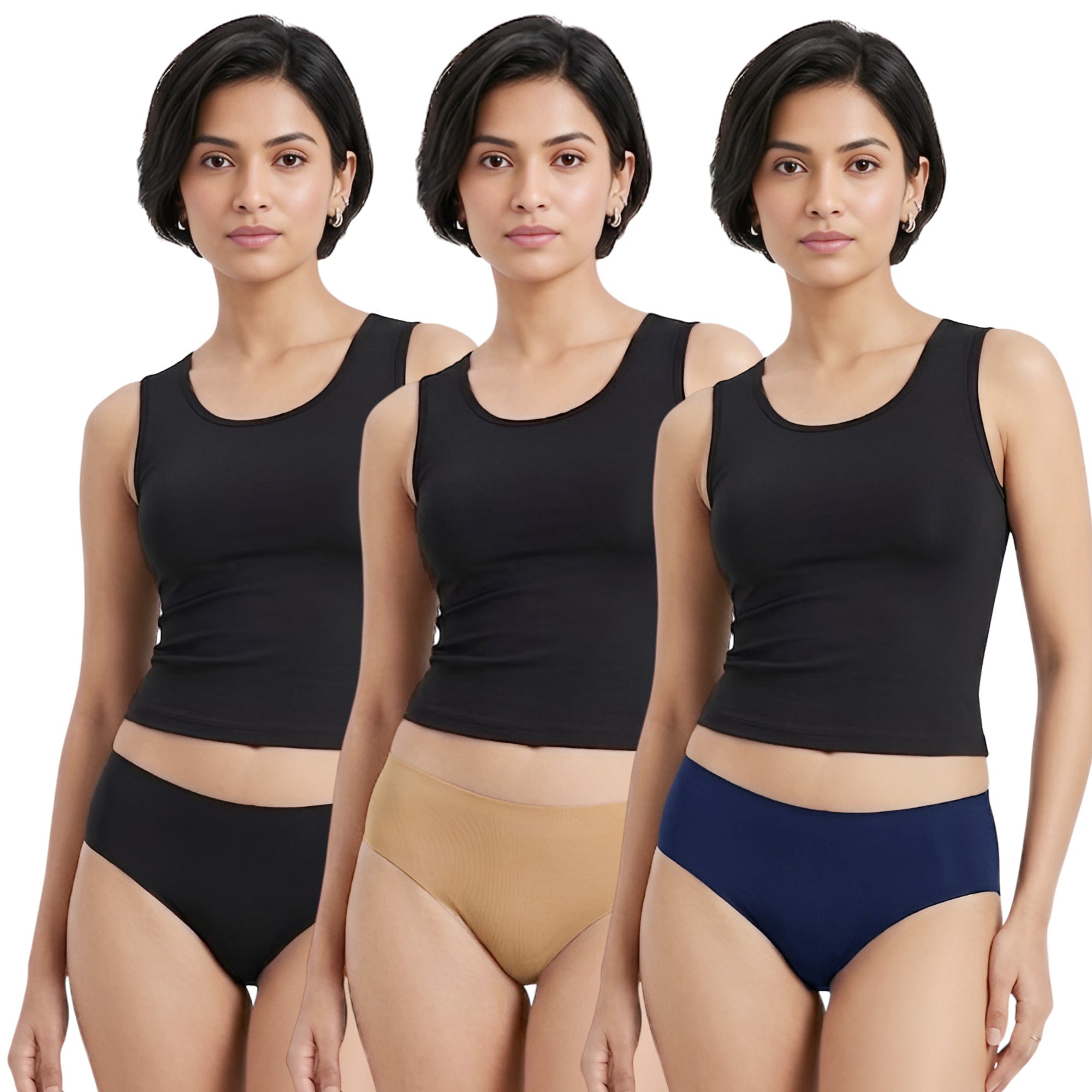 Seamless Mid-waist panties (Pack of 3)