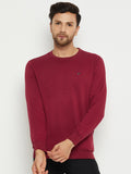 LIVFREE MEN'S SOLID ROUND NECK  SWEATSHIRT WITH LOGO