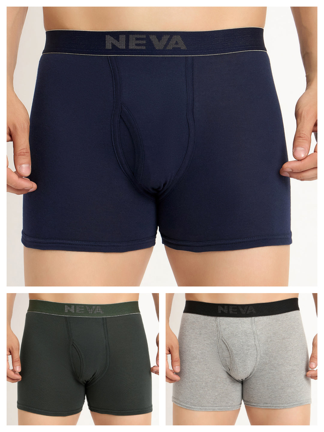 Neva Gents pack of 3 Trunk for Men elasticated waistband
