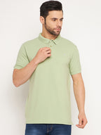 Neva Men Polo Neck Half Sleeves T-shirt Solid Pattern