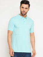 Neva Men Polo Neck Half Sleeves T-shirt Solid Pattern