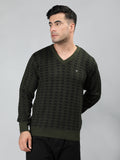 Neva Men V-Neck Full Sleeves Sweater Symmetrical pattern