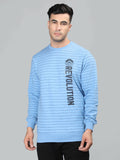 Neva Men Hoody Neck Full Sleeves Sweatshirt Typography with Stripes pattern