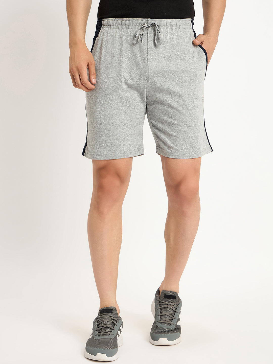 Neva Men Bermuda Elasticated drawstring waistband side pockets solid pattern