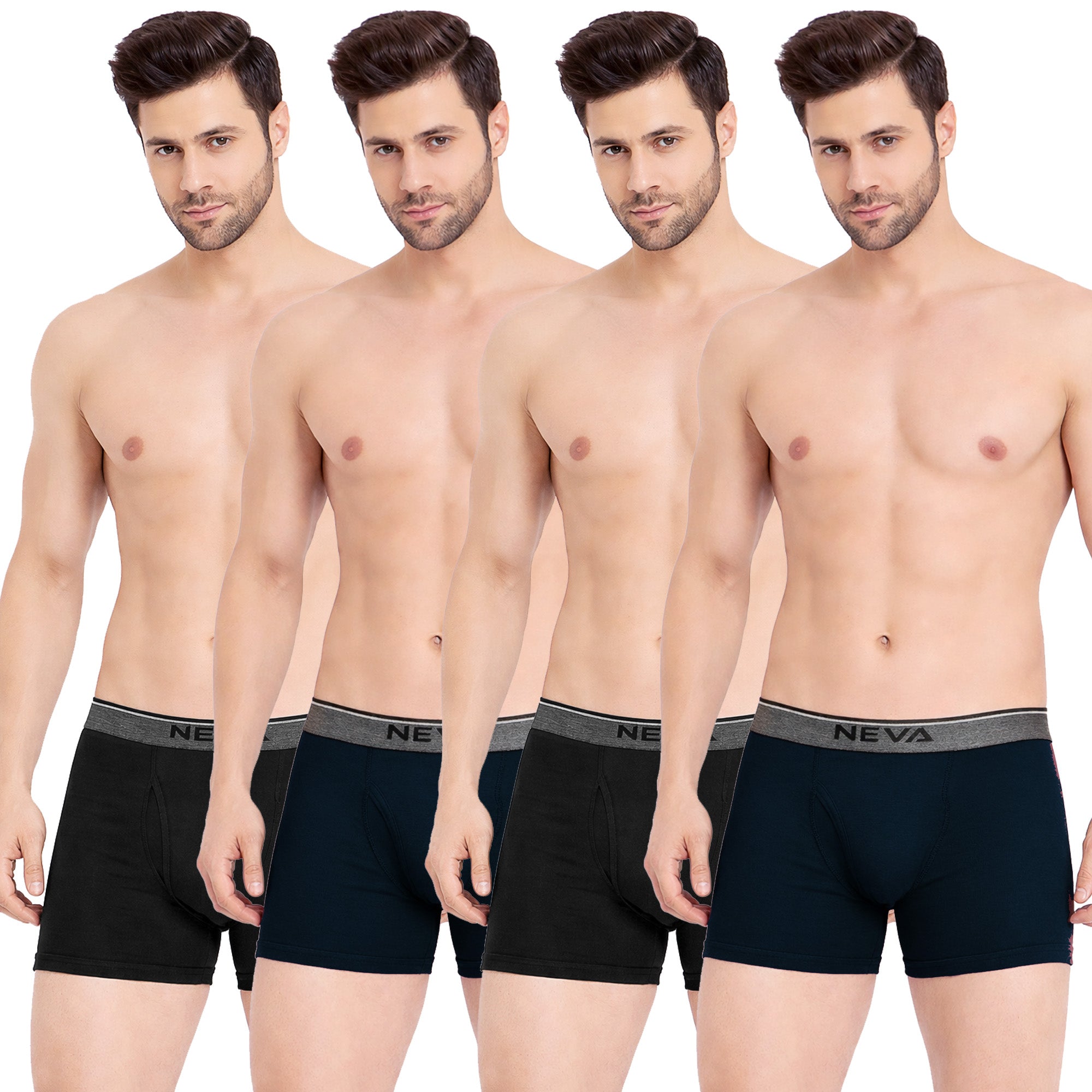 Rib Knit Top Elastic Trunk (Pack of 4)