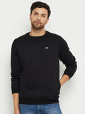 LIVFREE MEN'S SOLID ROUND NECK  SWEATSHIRT WITH LOGO