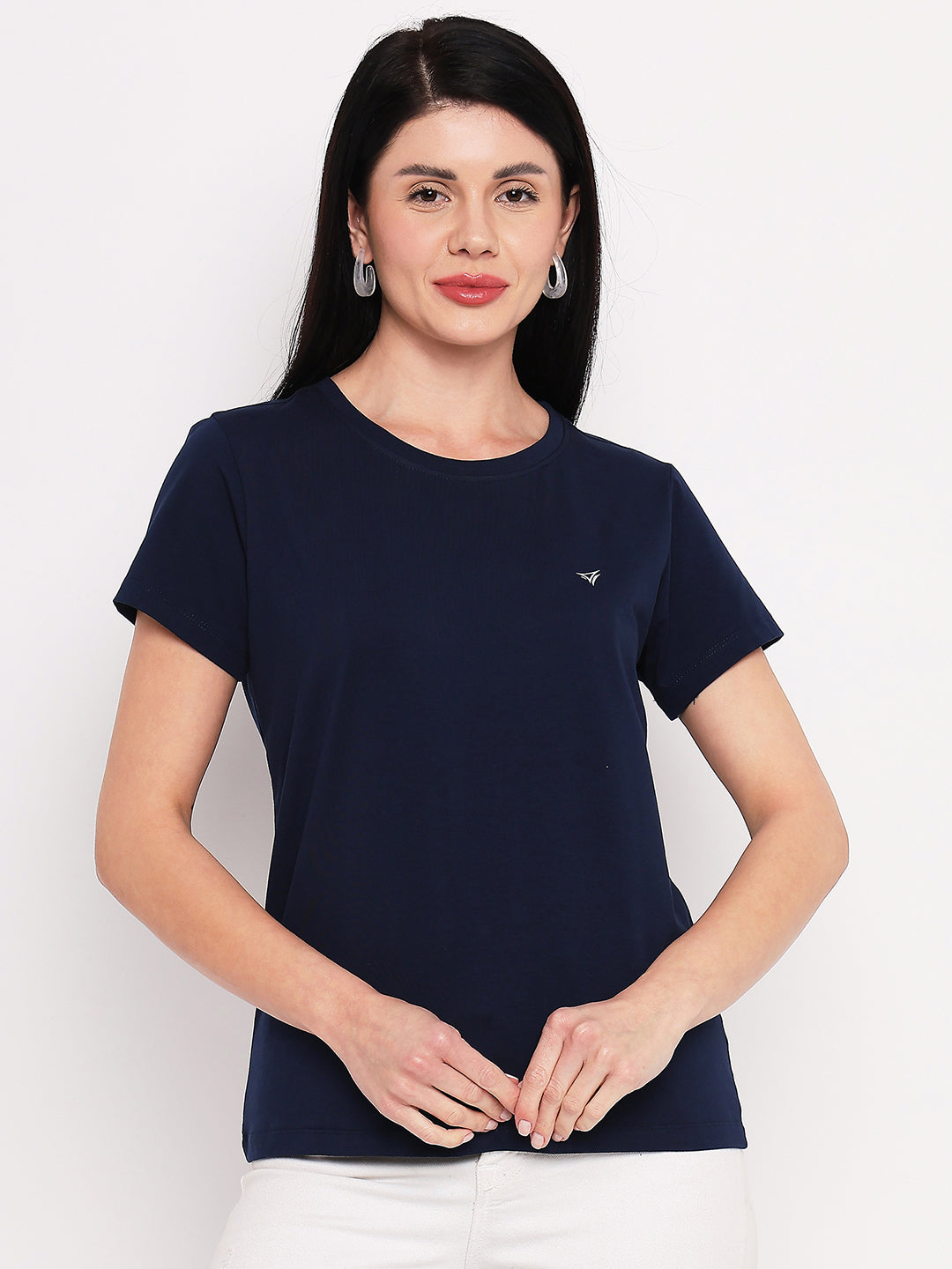 Neva Women T-shirt Half sleeves Round Neck Solid pattern Regular Fit