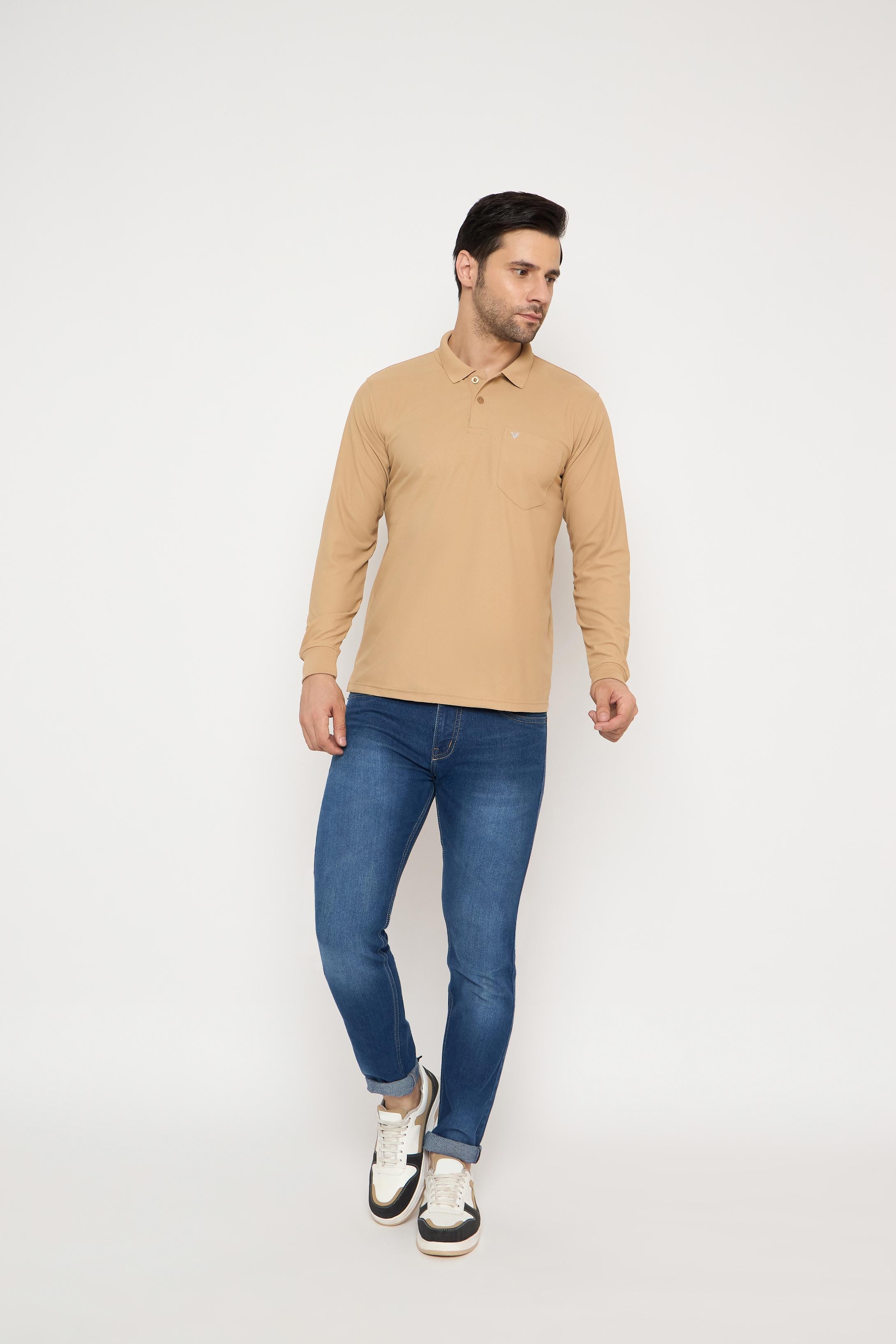 Full Sleeve Polo With Pocket