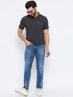 Neva Men Polo Neck Half Sleeves T-shirt Solid Pattern Chest Pocket