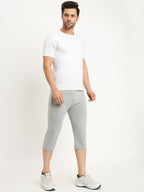 Neva Men Capri Elasticated drawstring waistband side pockets solid pattern