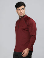 Neva Men T-Neck Full Sleeves T-shirt Textured pattern