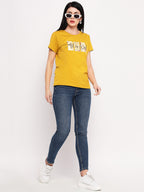 Neva Women T-shirt Half sleeves Round Neck Typography pattern Regular Fit