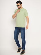 Neva Men Polo Neck Half Sleeves T-shirt Solid Pattern