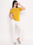 Neva Women T-shirt Half sleeves Round Neck Solid pattern Regular Fit