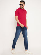 Neva Men Polo Neck Half Sleeves T-shirt Solid pattern Chest Pocket