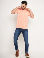 Neva Men Polo Neck Half Sleeves T-shirt Solid Pattern Chest Pocket