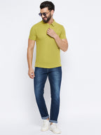 Neva Men Polo Neck Half Sleeves T-shirt Solid Pattern Chest Pocket