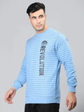 Neva Men Hoody Neck Full Sleeves Sweatshirt Typography with Stripes pattern