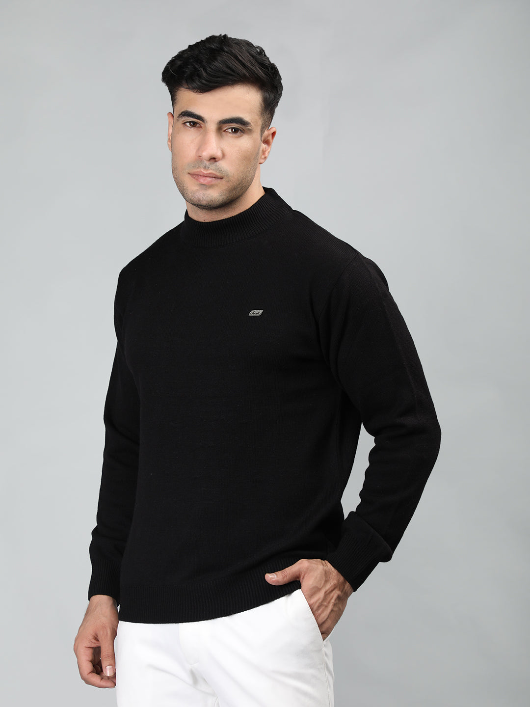 Neva Men Hoody Neck Full Sleeves Sweater Solid pattern
