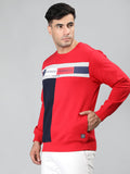 Neva Men Crew Neck Full Sleeves Sweatshirt Typography with Color block pattern