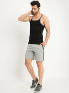 Neva Men Bermuda Elasticated drawstring waistband side pockets solid pattern