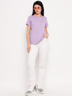 Neva Women T-shirt Half sleeves Round Neck Solid pattern Regular Fit