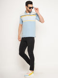 Neva Men Polo Neck Half Sleeves T-shirt Color Block pattern