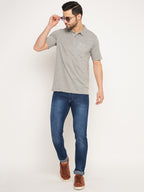 Neva Men Polo Neck Half Sleeves T-shirt Solid Pattern Chest Pocket