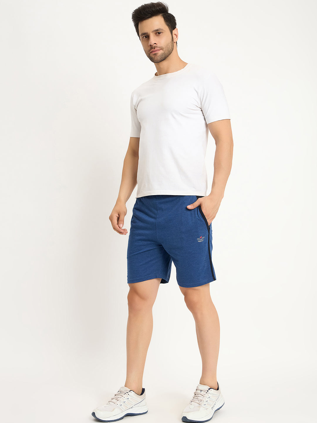 Neva Men Bermuda Elasticated drawstring waistband side pockets solid pattern