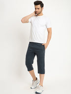 Neva Men Capri Elasticated drawstring waistband side pockets solid pattern