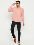 LIVFREE MEN'S SOLID ROUND NECK  SWEATSHIRT WITH LOGO