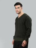 Neva Men V-Neck Full Sleeves Sweater Symmetrical pattern