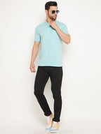 Neva Men Polo Neck Half Sleeves T-shirt Solid Pattern Chest Pocket