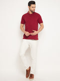 Neva Men Polo Neck Half Sleeves T-shirt Solid pattern Chest Pocket