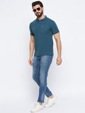 Neva Men Polo Neck Half Sleeves T-shirt Solid Pattern Chest Pocket