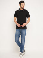 Neva Men Polo Neck Half Sleeves T-shirt Solid pattern Chest Pocket