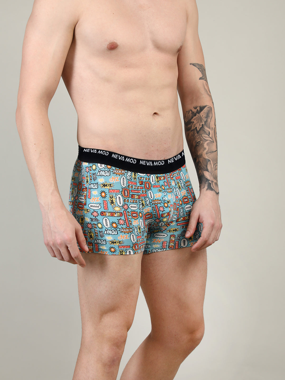 Neva Modal Printed Short Trunk for Men - Sea Green, Sky, Bottle Green Collection (Pack of 3)