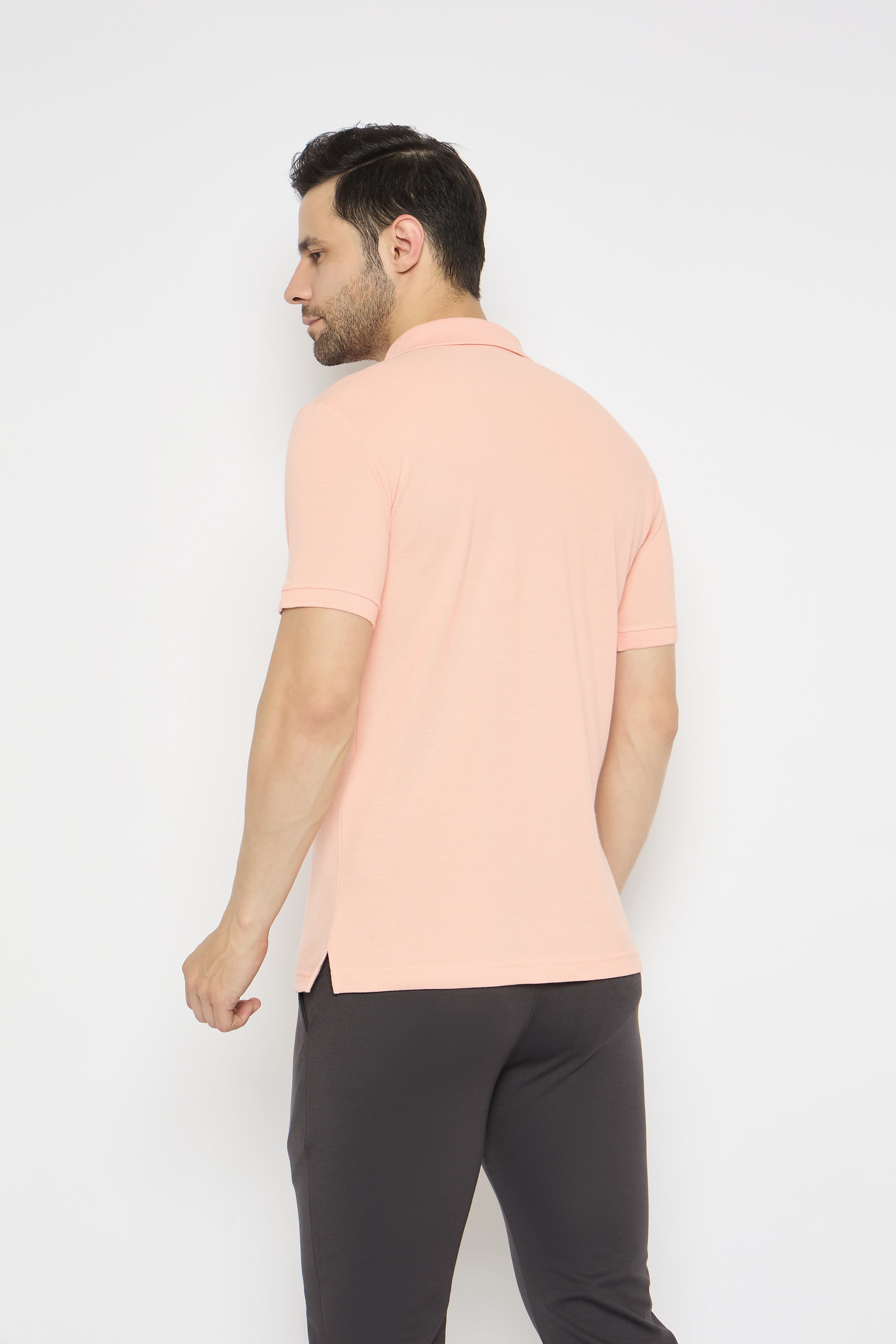 Neva Polo Neck Solid Men tshirt Half sleeves chest pocket