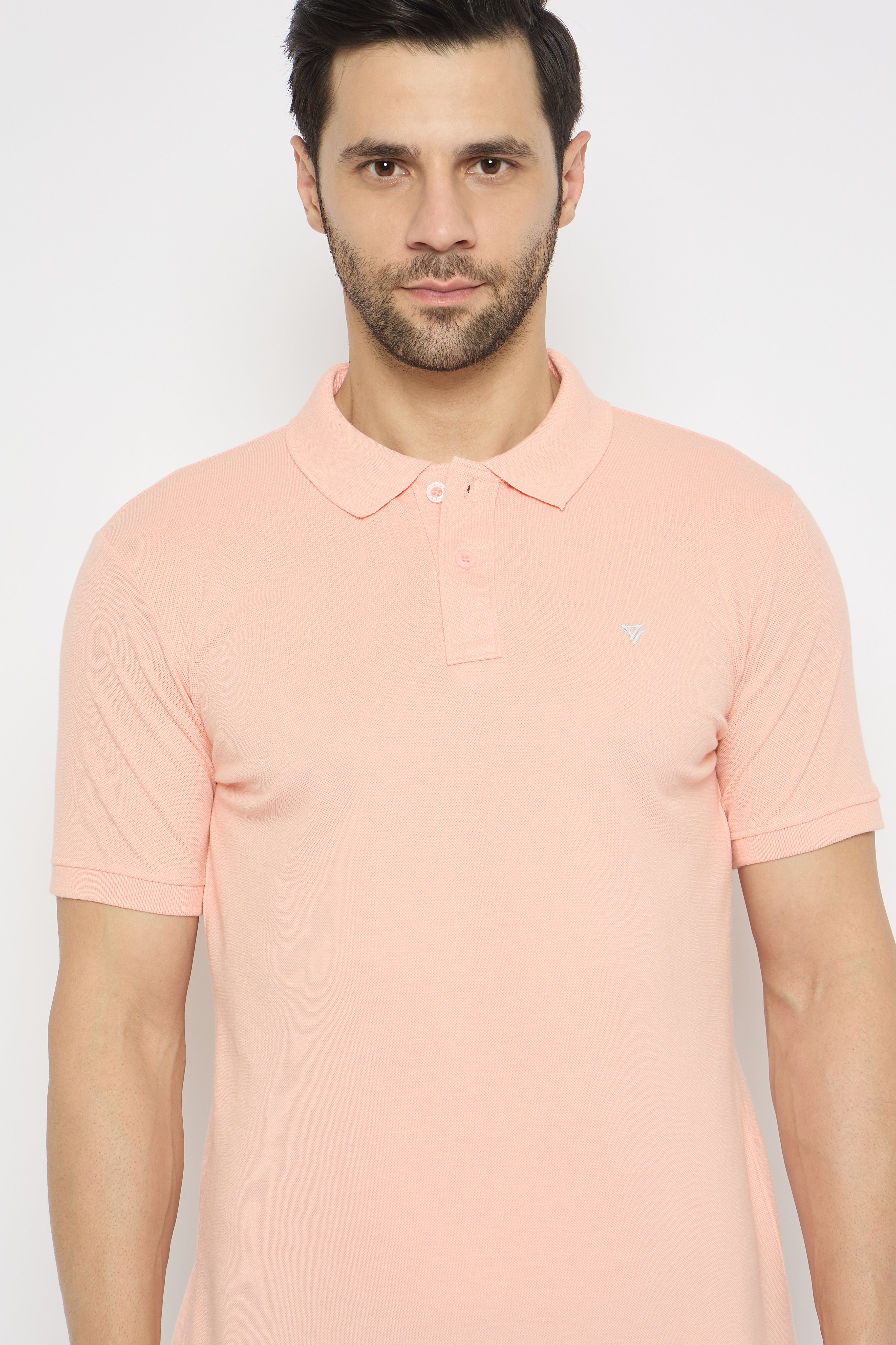 Neva Polo Neck Solid Men tshirt Half sleeves chest pocket