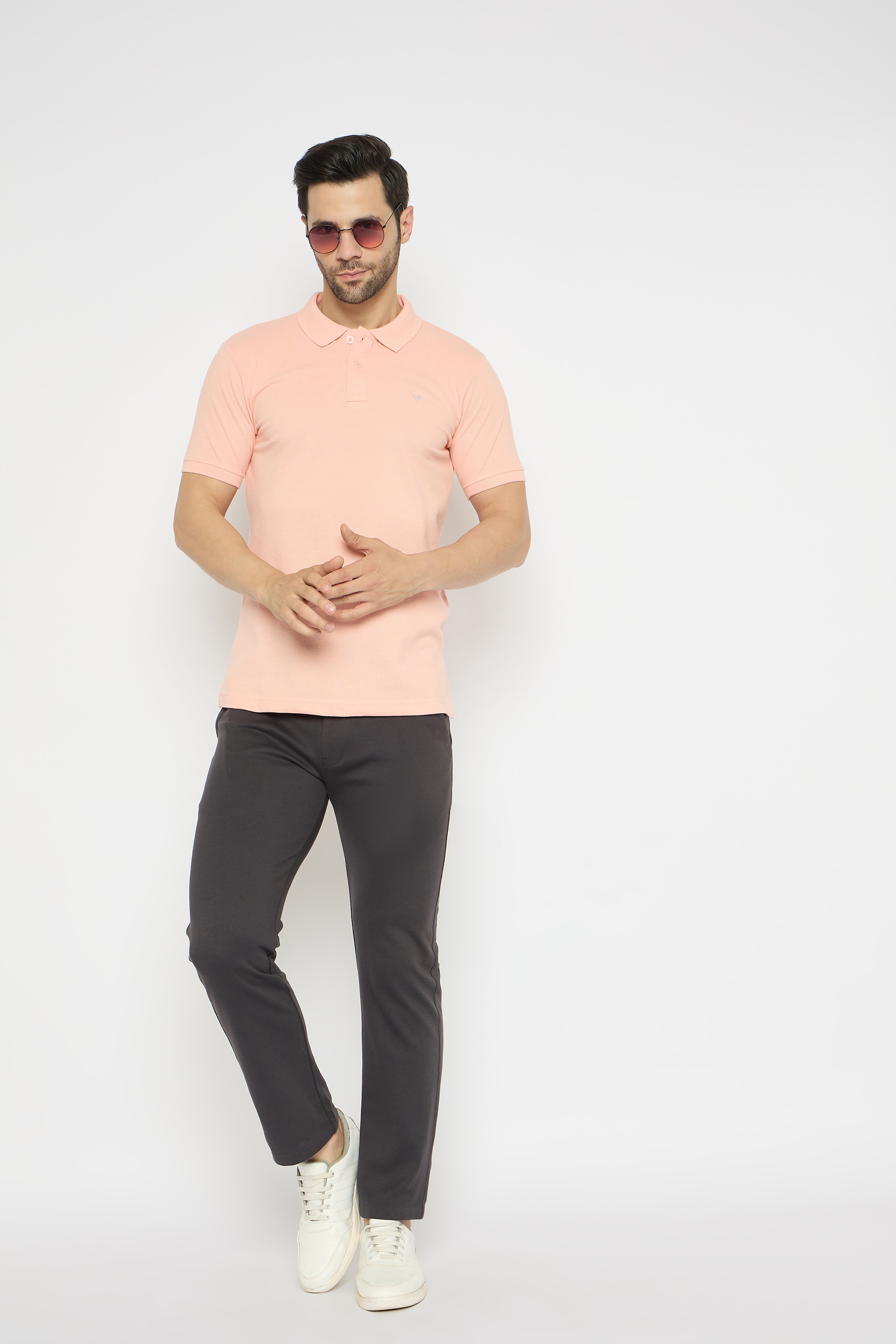 Neva Polo Neck Solid Men tshirt Half sleeves chest pocket