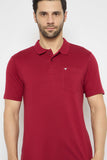Neva Polo Neck Solid Men tshirt Half sleeves chest pocket