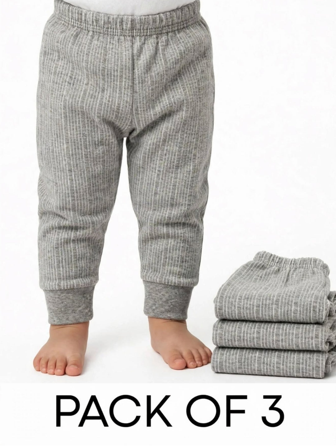 Neva Kids Unisex (Boys and Girls) 3 Lowers Set Esancia Thermal- Milange Grey