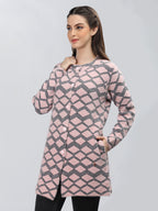 Neva Women Cardigan Button Closure Symmetrical Pattern