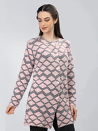 Neva Women Cardigan Button Closure Symmetrical Pattern