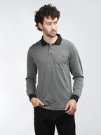 Neva Men Polo Neck Full Sleeves T-shirt Striped pattern