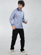 Neva Men Polo Neck Full Sleeves T-shirt Wave pattern